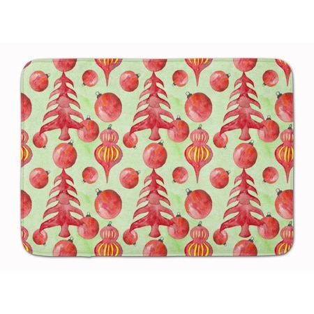 Carolines Treasures Red Christmas Tree and Ornaments Machine Washable Memory Foam Mat BB7483RUG